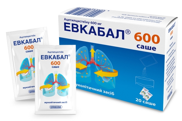 Эвкабал 600 саше порошок д/ор. р-ра 600 мг/3 г №20 в саше