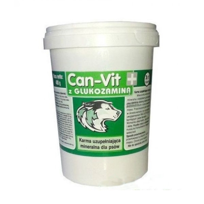 Витаминная добавка Канвит (Canvit) зеленый, с глюкозамином для крупных и быстрорастущих собак, 400 г