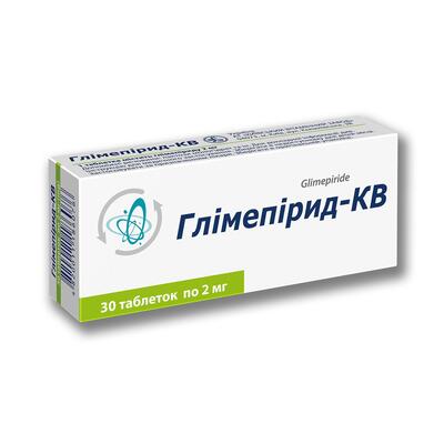 Глимепирид-КВ таблетки по 2 мг №30 (10х3)