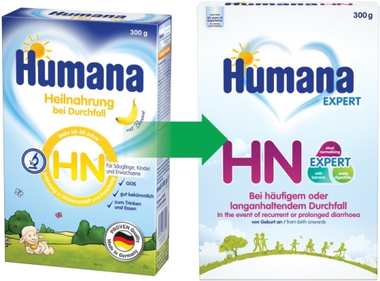 Смесь сухая молочная Humana НN Expert с пребиотиками при нарушениях пищеварения, сопровождающиеся диареей, для детей с рождения и старше, 300 г