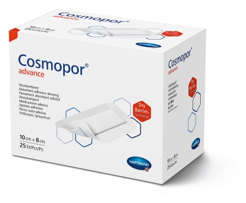 Повязка пластырная Cosmopor advance 10 см х 8 см стерильная, 25 штук
