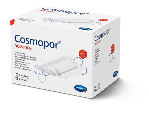 Повязка пластырная Cosmopor advance 7,2 см х 5 см стерильная, 25 штук