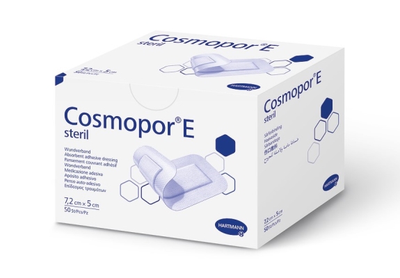 Повязка пластырная Cosmopor E steril для закрытия ран 7,2 см х 5 см стерильная, 50 штук