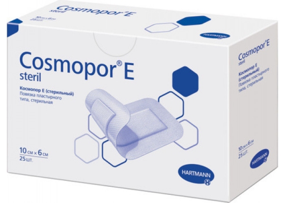 Повязка пластырная Cosmopor E steril для закрытия ран 10 см х 6 см стерильная, 25 штук