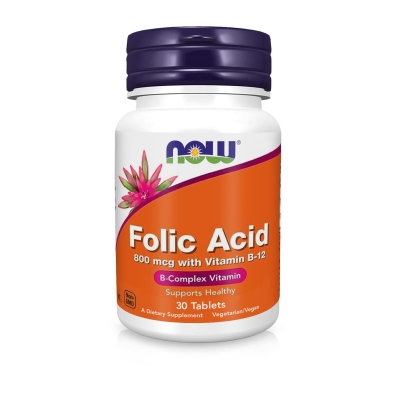 Витамины NOW Folic Acid & B12 800 мкг таблетки №30