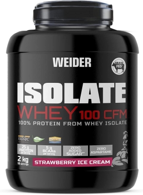 Изолят соевого протеина Weider Isolate Whey 100% CFM, клубника-мороженое, 908 г
