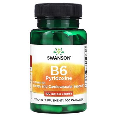 Витамин В6 (Пиридоксин) Swanson капсулы по 100 мг №100
