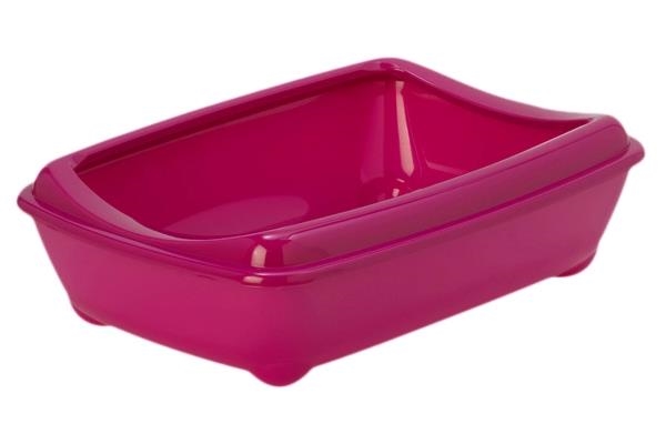 Туалет для кошек Moderna Arist-O-Tray Jumbo с бортиком, ярко-розовый, 57х43х16.3 см