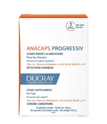 Диетическая добавка Ducray Anacaps Progressiv, 30 капсул