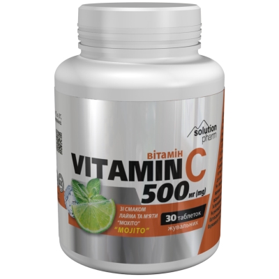 Витамин С 500 мг Solution Pharm таблетки жевательные со вкусом мохито №30