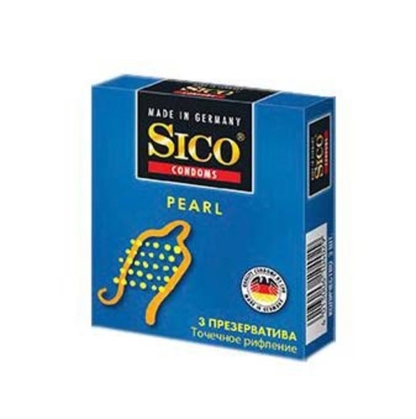Презервативы Sico Pearl с точечным рифлением, 3 штуки