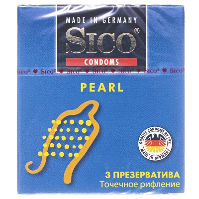 Презервативы Sico Pearl с точечным рифлением, 3 штуки