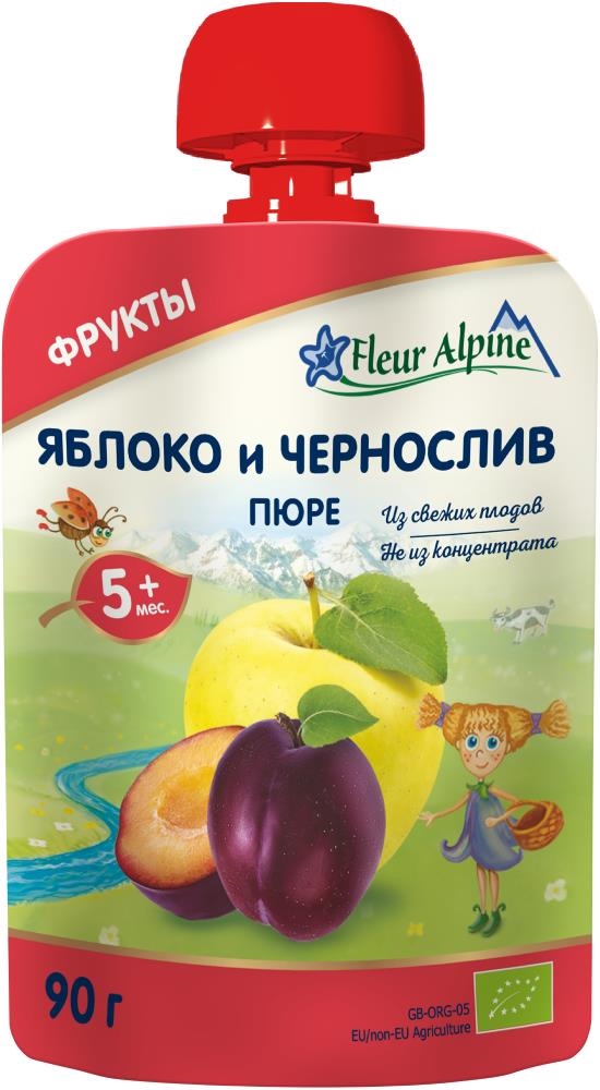 Пюре фруктовое Fleur Alpine Яблоко и чернослив, 90 г