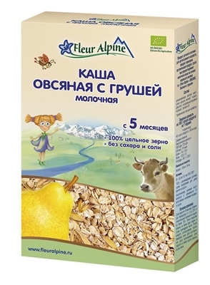 Каша молочная Fleur Alpine Овсяная с грушей для детей с 5 месяцев, 200 г