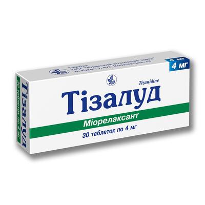 Тізалуд таблетки по 4 мг №30 (10х3)