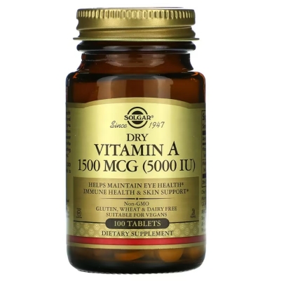 Solgar Витамин A 5000 МЕ (1500 мкг), 100 таблеток