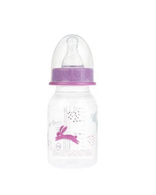 Бутылочка Baby-Nova полипропилен с декором для девочки, 120 мл