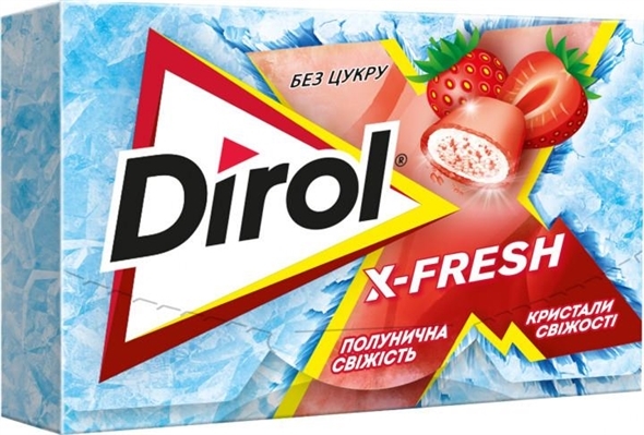 Жевательная резинка Dirol X-Fresh Клубничная свежесть без сахара, 18 г