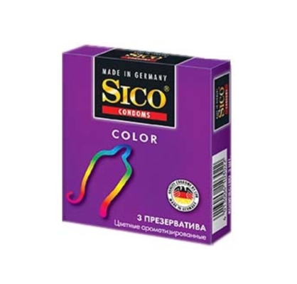 Презервативы Sico Color цветные, ароматизированные, 3 штук