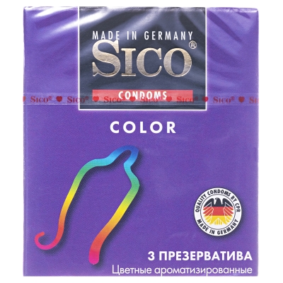 Презервативы Sico Color цветные, ароматизированные, 3 штук