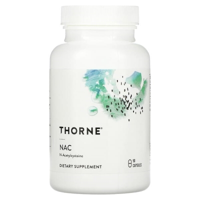 Амінокислота N-Ацетил-L-Цистеїн 500 мг Thorne Research NAC, капсули №90