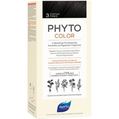 Крем-краска Phyto Phytocolor, тон 3 темный шатен, 60 мл + 40 мл