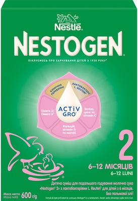 Смесь сухая молочная Nestogen 2 с лактобактериями L. Reuteri  для детей с 6 месяцев, 600 г