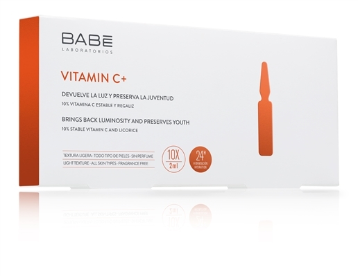 Ампулы-концентрат Babe Laboratorios Ampule Solution-vitamin C+ для депигментации с антиоксидантным эффектом, 10 х 2 мл