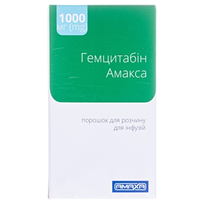 Гемцитабин Амакса порошок для р-ра д/инф. по 1000 мг №1 во флак.