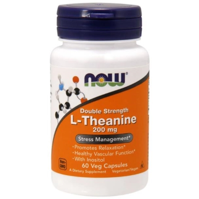 L-теанін NOW L-Theanine Double Strength 200 мг веганські капсули №60