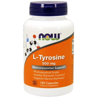 L-тирозин NOW L-Tyrosine 500 мг веганські капсули №120