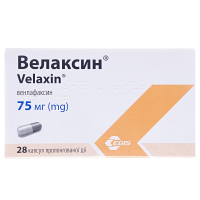 Велаксин капсулы прол./д. по 75 мг №28 (14х2)