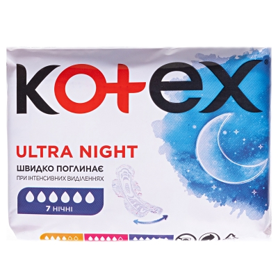 Прокладки гигиенические Kotex Ultra, ночные, сеточка, 7 штук