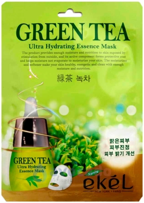 Маска тканевая для лица Ekel с зеленым чаем для жирной кожи, 25 мл