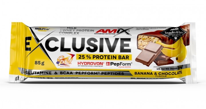 Батончик Amix Nutrition Exclusive Protein Bar banana-chocolate, 85 г 1/12