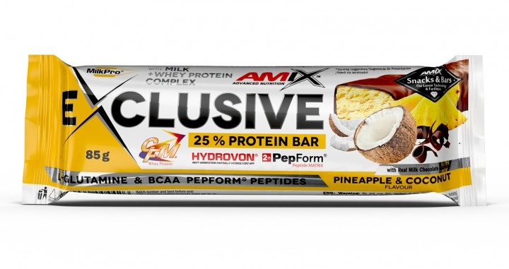 Батончик Amix Nutrition Exclusive Protein Bar pineapple-coconut, 85 г 1/12