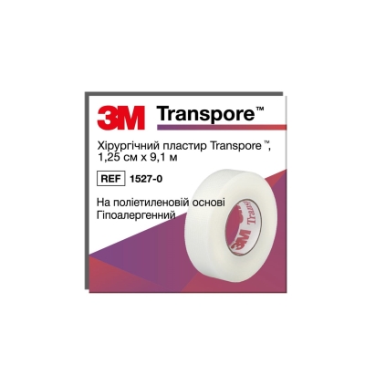 Пластырь медицинский 3M Micropore Transpore 1527-0 прозрачный перфорированный, 1,25 см х 9,1 м