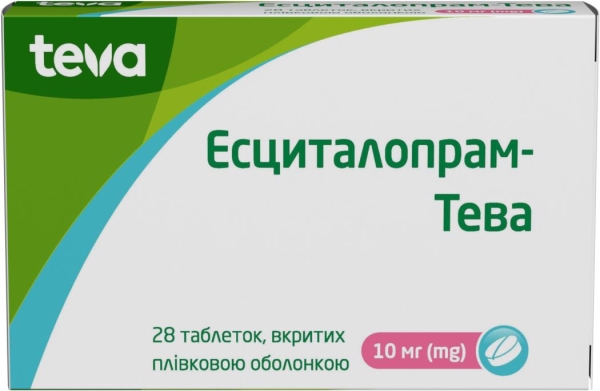 Эсциталопрам-Тева таблетки, п/плен. обол. по 10 мг №28 (14х2)