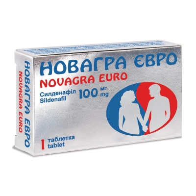 Новагра євро таблетки, в/плів. обол. по 100 мг №1 у бліс.