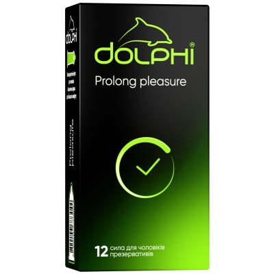 Презервативы латексные Dolphi Prolong pleasure анатомические с анестетиком, 12 штук
