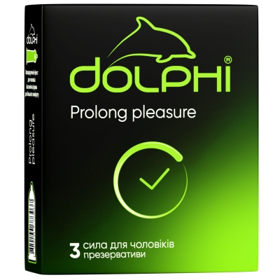 Презервативы латексные Dolphi Prolong pleasure анатомические с анестетиком, 3 штуки