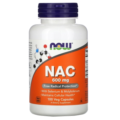 Амінокислота N-Ацетилцистеїн NOW NAC 600 мг капсули №100