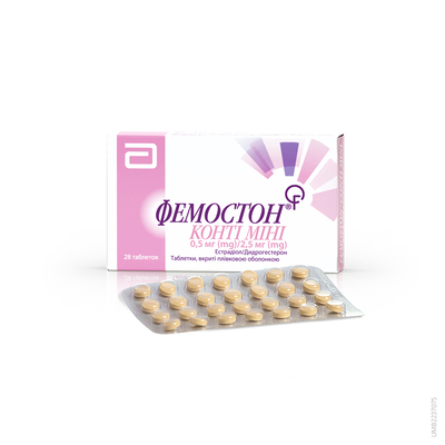 Фемостон конти мини таблетки, п/плен. обол. по 0.5 мг/2.5 мг №28