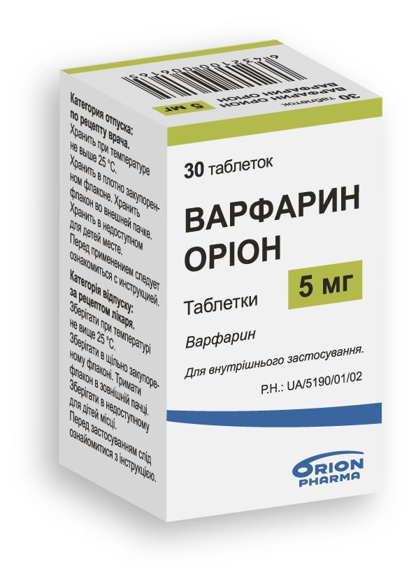 Варфарин Орион таблетки по 5 мг №30 во флак.