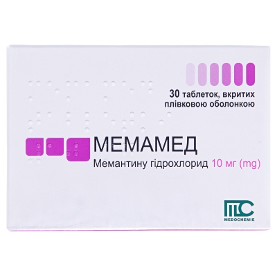 Мемамед таблетки, п/плен. обол. по 10 мг №30 (10х3)
