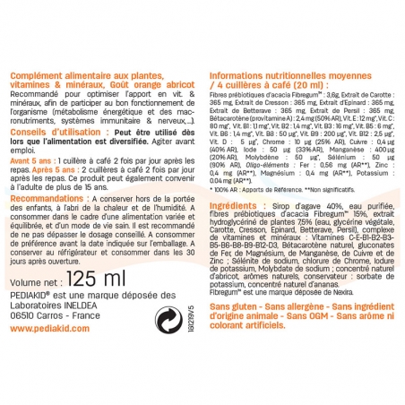 pediakid 22 vitamines oligo elements