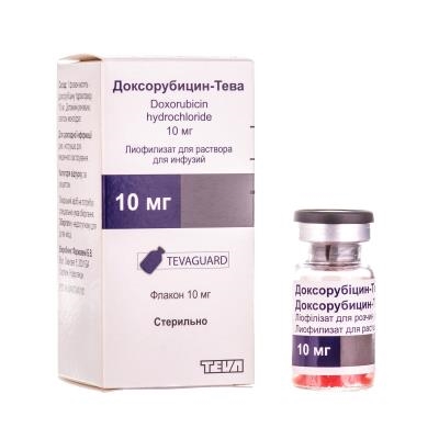Доксорубицин-Тева лиофилизат для р-ра д/инф. по 10 мг №1 во флак.