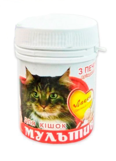 Витамины для кошек Лакки Мультивит с печенью, 90 таблеток