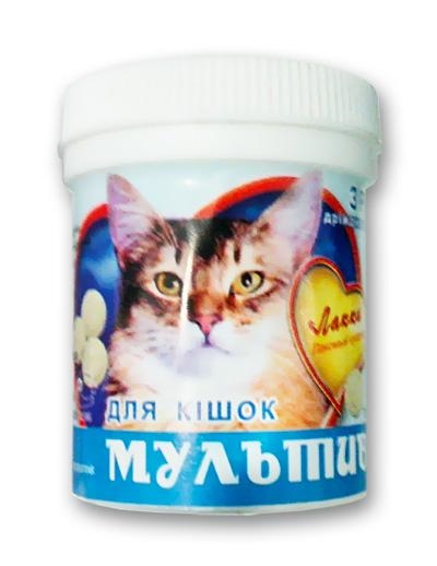 Витамины для кошек Лакки Мультивит с рыбой, 90 таблеток