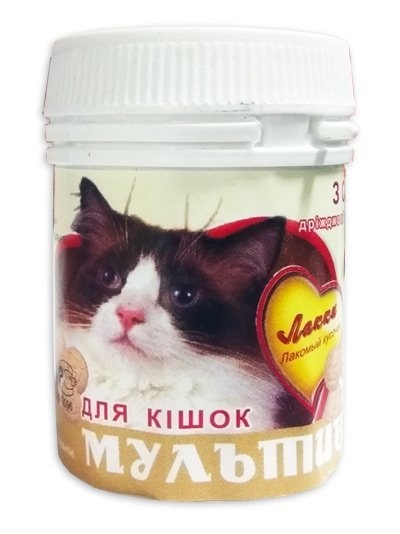 Витамины для кошек Лакки Мультивит с сыром, 90 таблеток